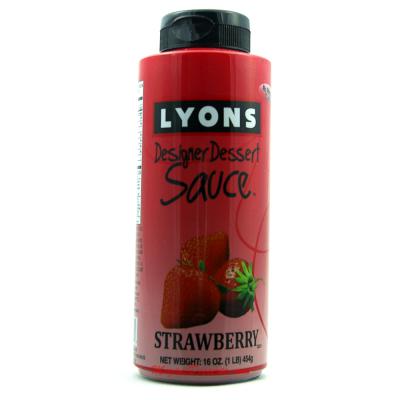 Lyons Strawberry Designer Dessert Syrup Sauce 16oz