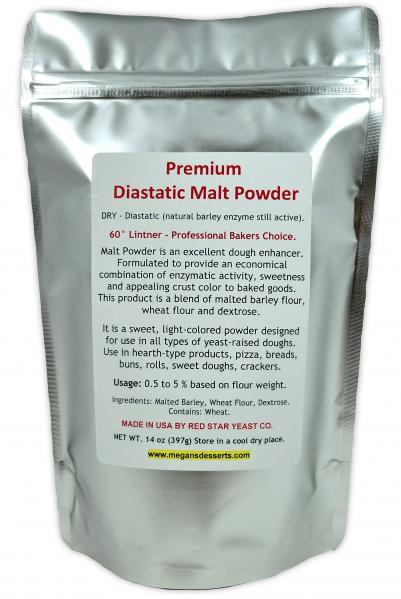 Diastatic Dry Malt Powder 60 Lintner - 14 oz Bag