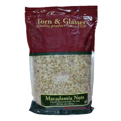 Torn & Glasser Macadamia Nuts Diced Roasted No Salt 32oz