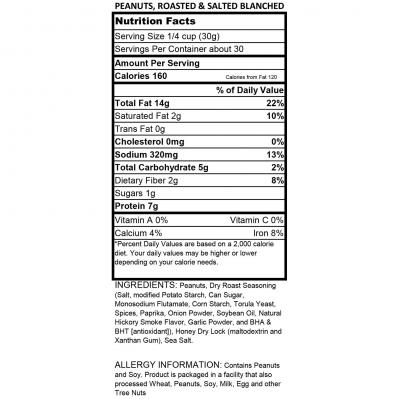 Torn & Glasser Peanuts Dry Roasted Salted Blanched 32oz 2