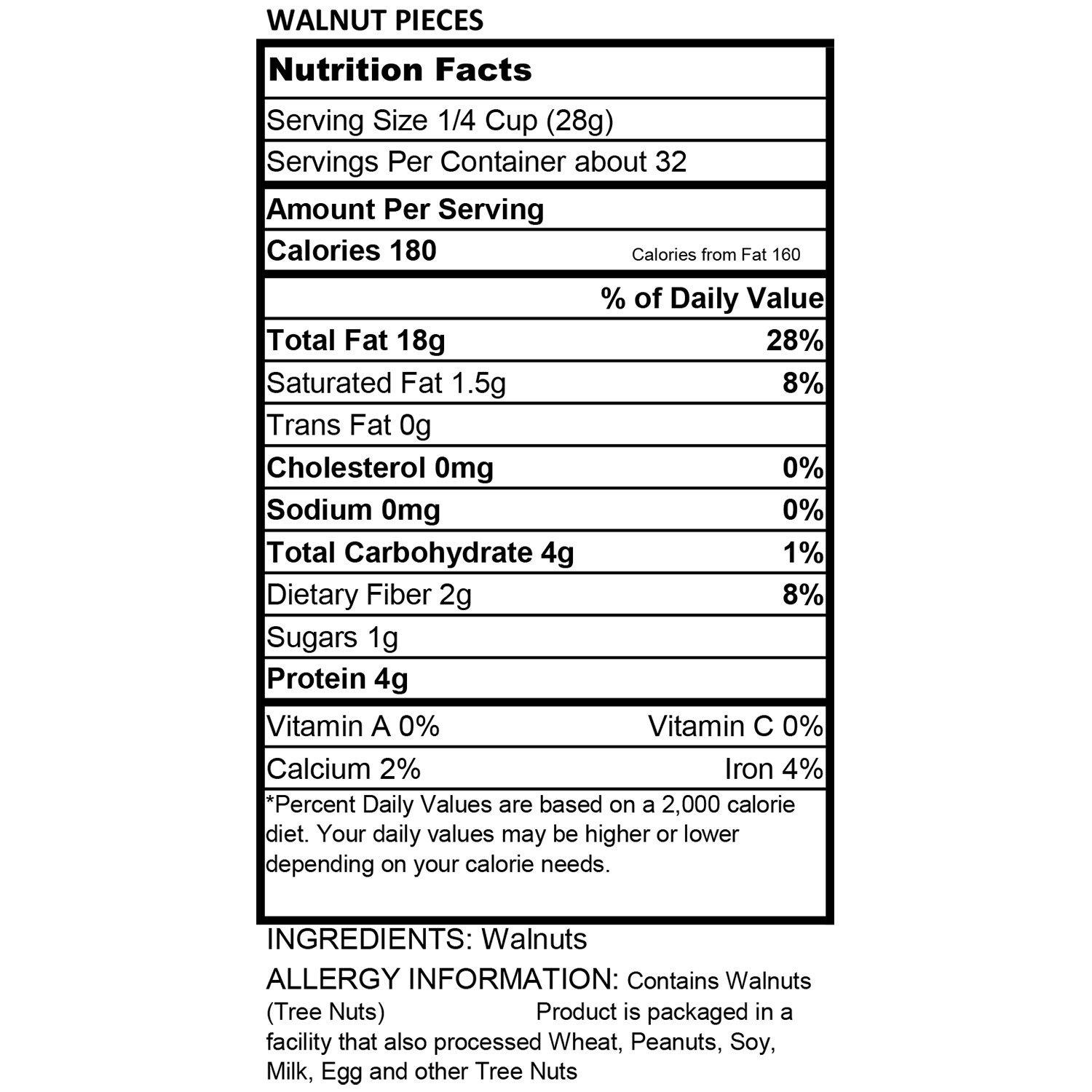 Torn & Glasser Walnut Pieces 32oz Megans Desserts and Specialty Foods